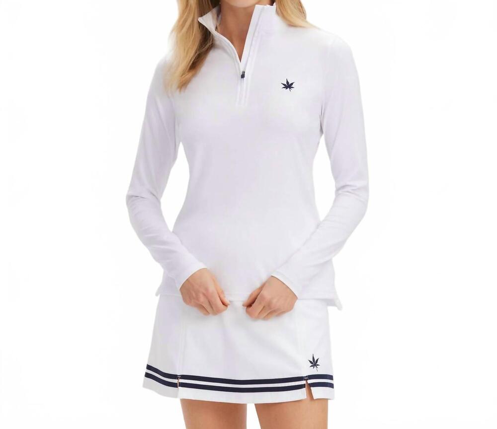 NEW BOAST mock neck 1/4 zip sweatshirt in white